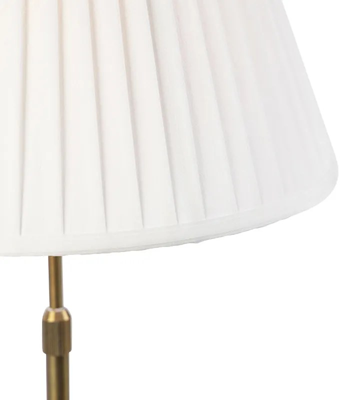 Lampada da tavolo in bronzo con paralume plissettato bianco 35 cm - Parte