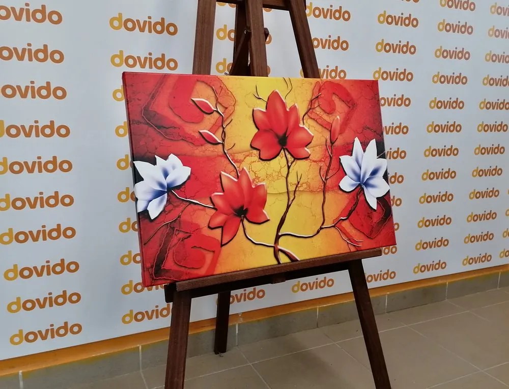 Stampa su tela – Fiori in stile etnico