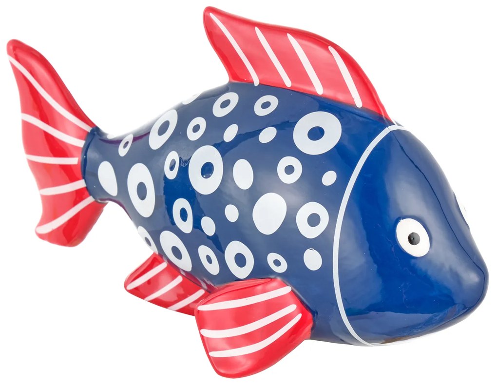 Pesce blu decorazione in ceramica 24x13x10 cm