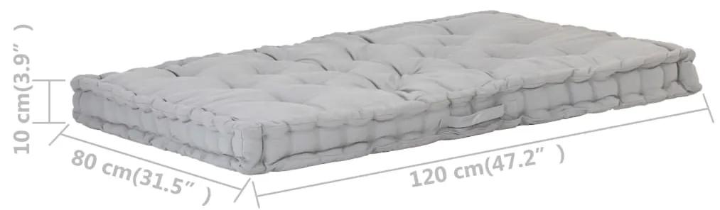 Cuscino per Pallet e Pavimento in Cotone 120x80x10 cm Grigio