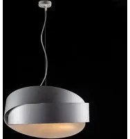 Lampadario a sospensione in ferro Bianco Argento due luci 46x h22 cm