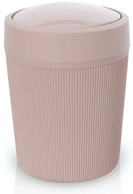 Pattumiera bagno rosa in plastica 4,2 lt con coperchio basculante Ring