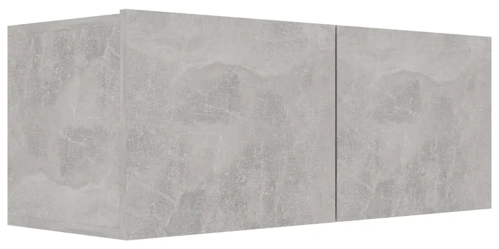 Set mobile porta tv 8 pz grigio cemento in truciolato