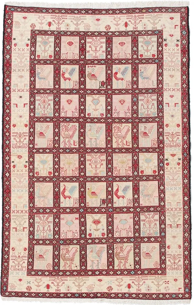 Kilim Tappeto persiano 190x120 Beige (Iran) Annodato A Mano