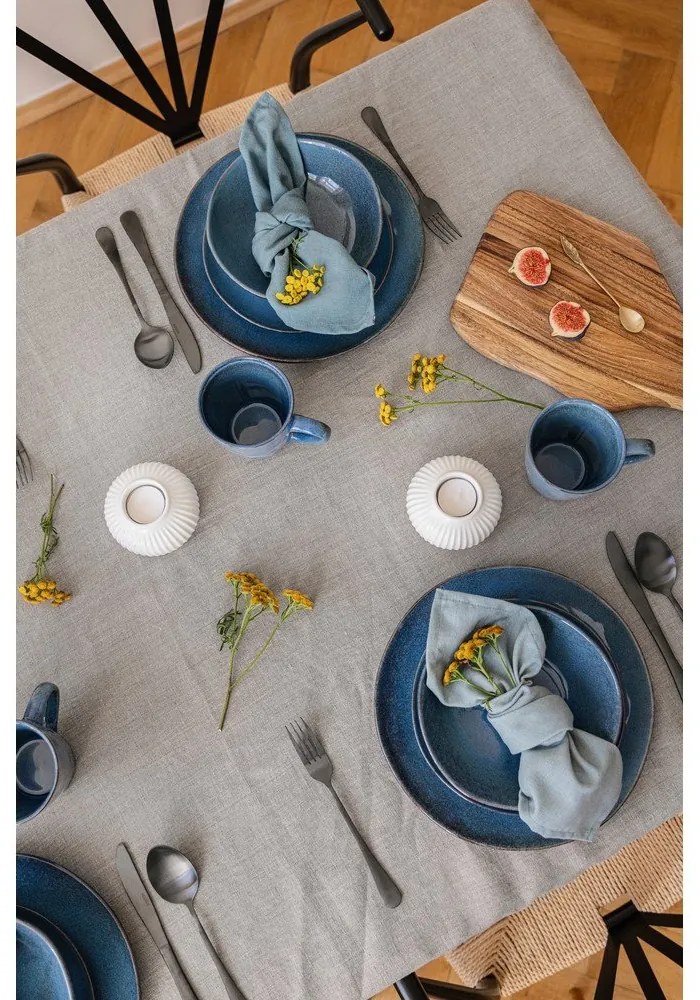 Set da pranzo in gres blu scuro 24 pezzi Glosia - Bonami Selection