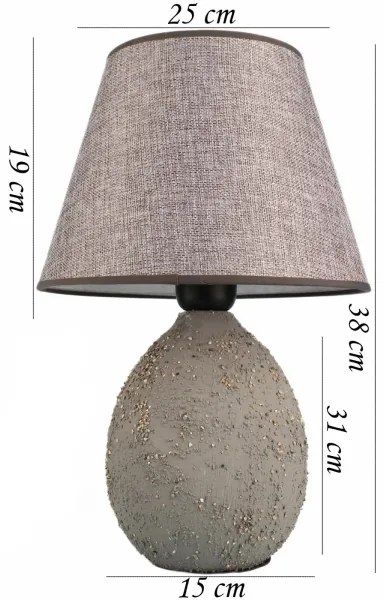 Lampada da tavolo RAMZES 1xE27/40W/230V grigia