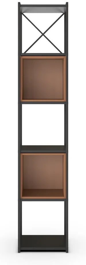 Libreria in nero e mattone 36x179 cm Anya - Marckeric