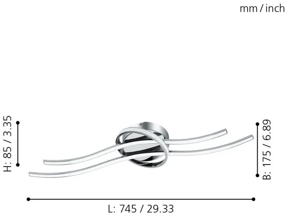 Eglo 96308 - Plafoniera LED SELVINA LED/6W+LED/7W