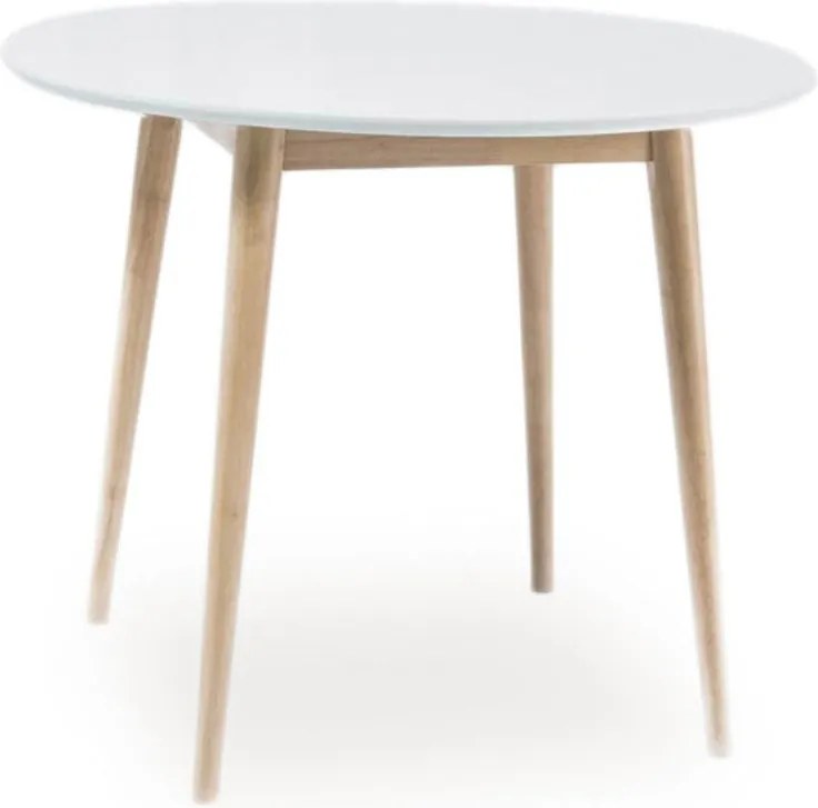 Tavolo rotondo Larson bianco/naturale ø90/h75 cm