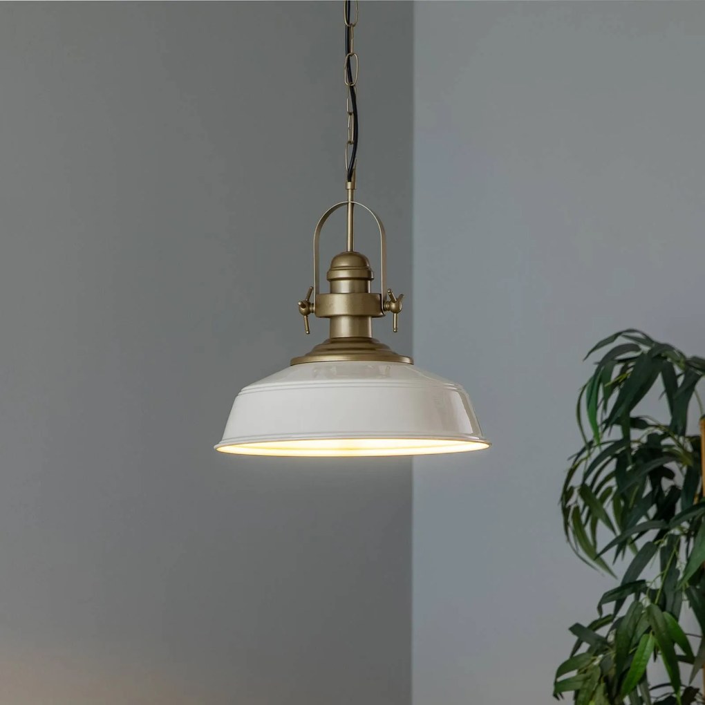 Avonni Lampada a sospensione AV-4106-M32-BBY, paralume bianco