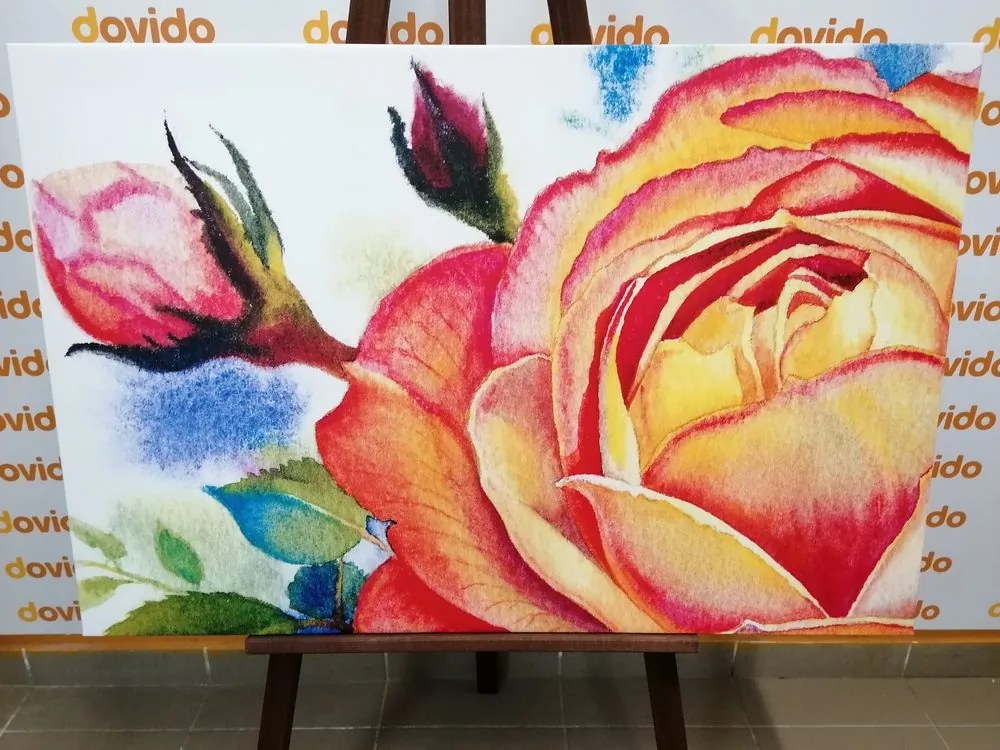 Stampa su tela – Rose in sfumature rosa