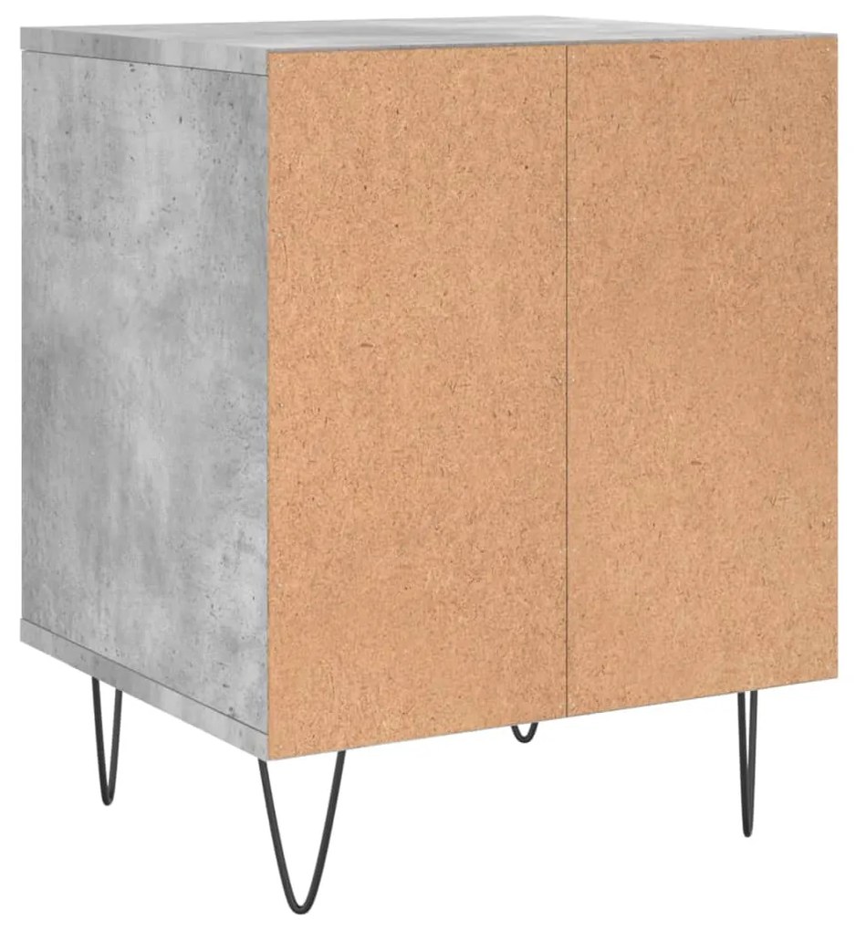 Comodini 2pz Grigio Cemento 40x35x50 cm in Legno Multistrato