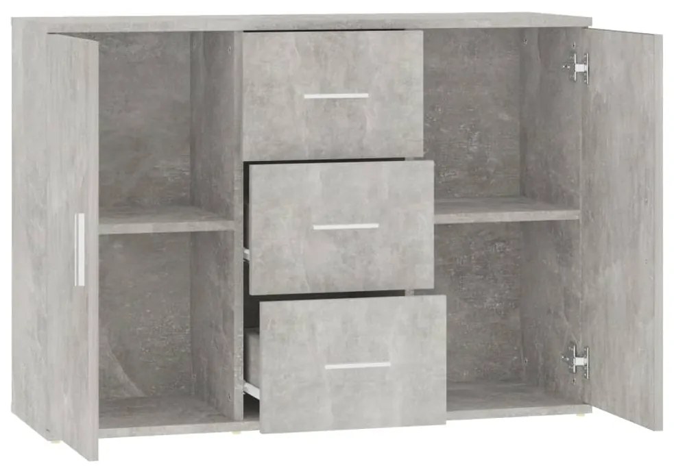 Credenza grigio cemento 91x29,5x65 cm in legno multistrato