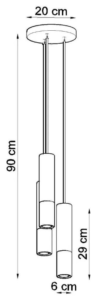 Lampada a Sospensione 3xGU10 in Acciaio LOOPEZ 3P