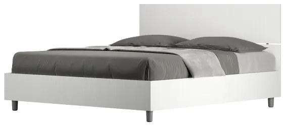 Letto matrimoniale contenitore 160x190 testata dritta bianco frassino Demas