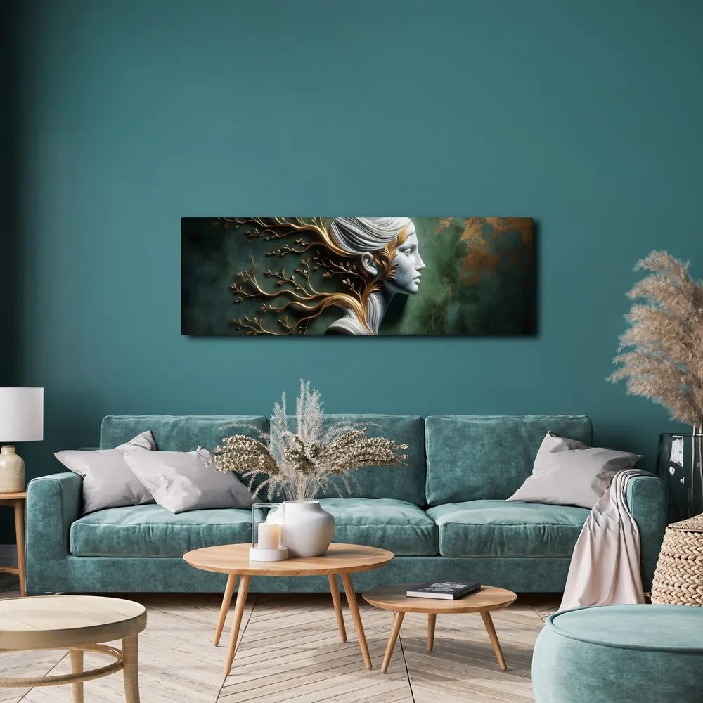 Quadro su tela – Donna con rami come simbolo di crescita