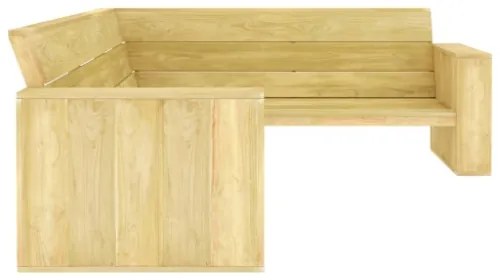 Panchina Angolare da Giardino 239cm in Legno di Pino Impregnato