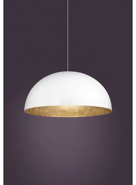 Lampadario a sospensione con filo SFERA 1xE27/60W/230V diametro 35 cm bianco/oro