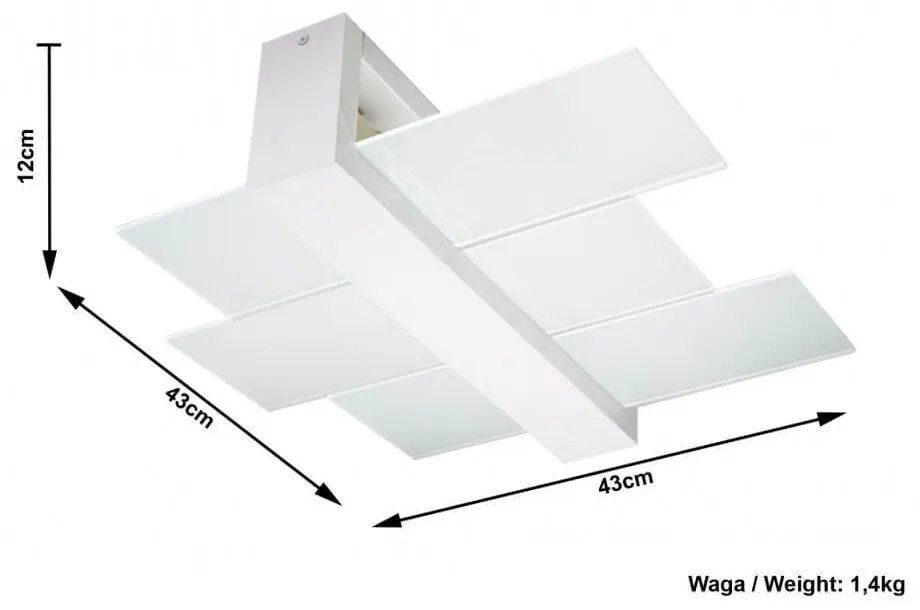 Plafoniera da Soffitto in Legno e Vetro 2xE27 FENIKS 2 da Interno Colore del corpo Bianco
