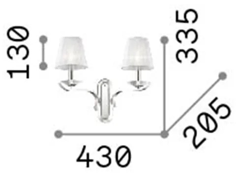 Applique Classica Pegaso Metallo Bianco 2 Luci E14