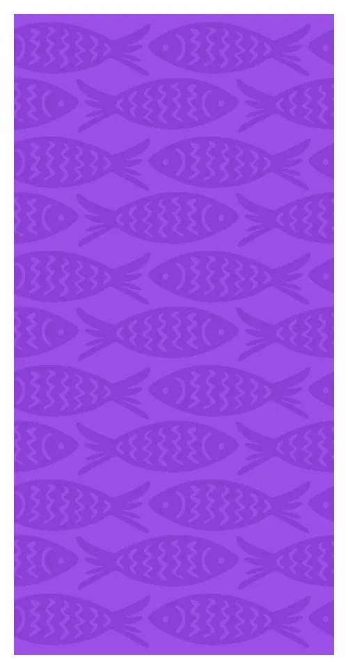 Telo mare viola in cotone 70x140 cm Fishes – B.E.S.