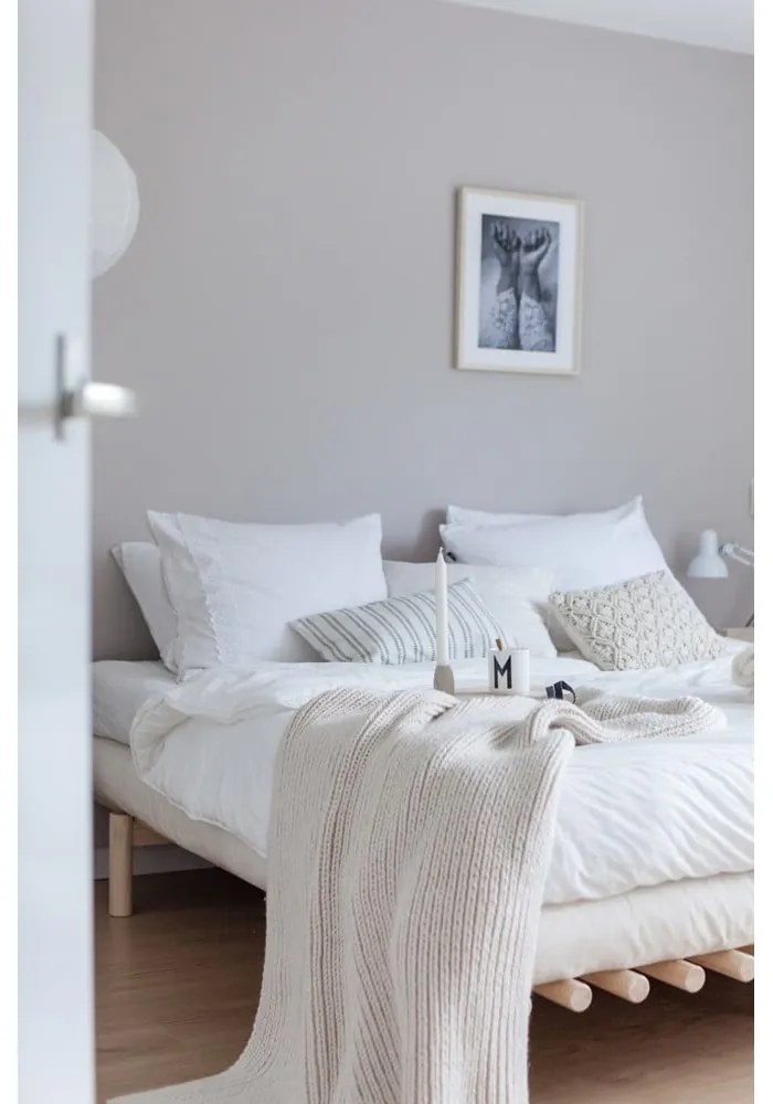 Letto matrimoniale in legno di pino con griglia 140x200 cm Pace - Karup Design