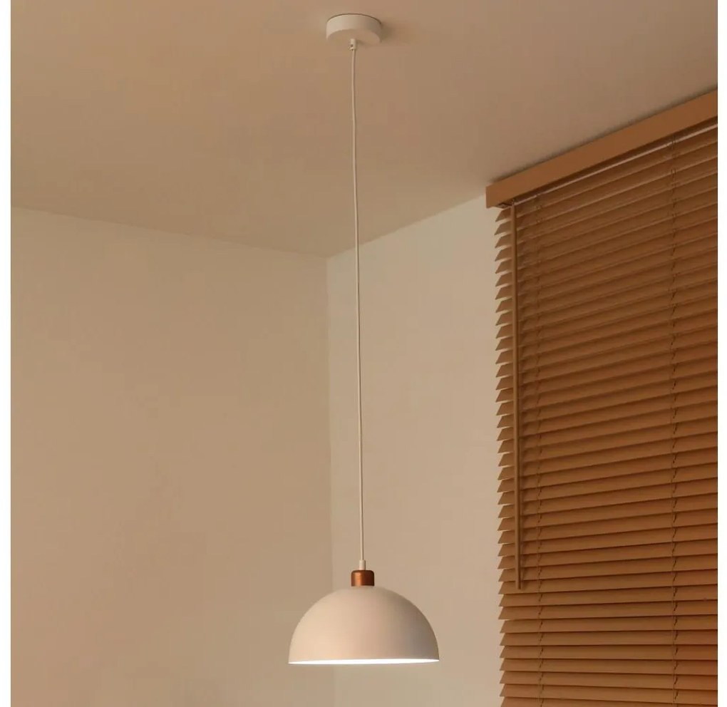 Duolla - Lampada a sospensione con cavo IRONLINE 1xE27/15W/230V Ø 27 cm bianco/rame