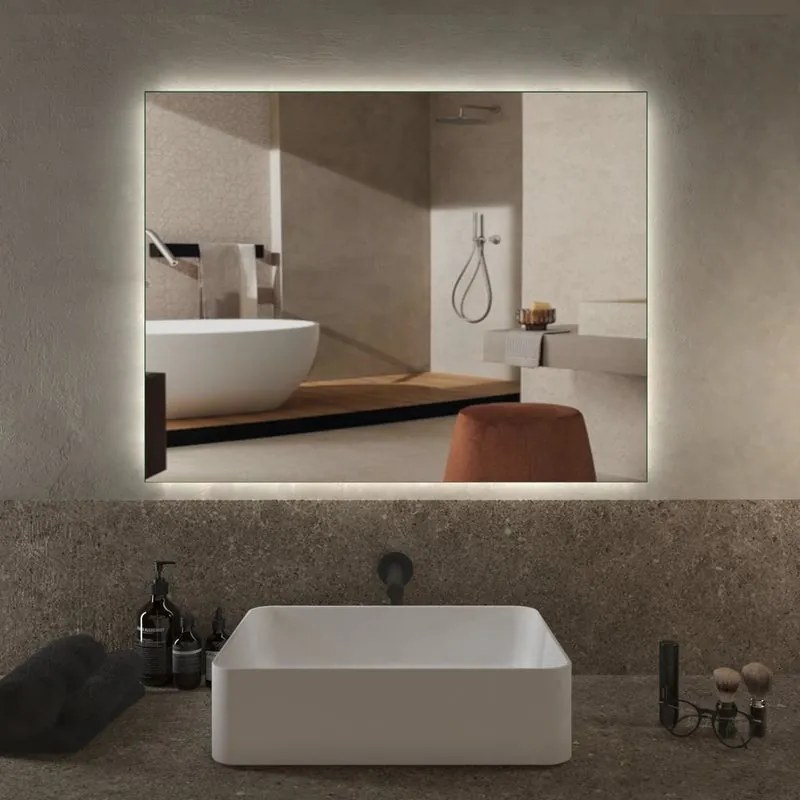 Specchio con illuminazione integrata bagno rettangolare H 70 x P 2.5 cm