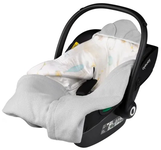 Lionelo - Sacco avvolgente per seggiolino auto TRAVEL SWADDLE 90x90 cm Grigio Baloon