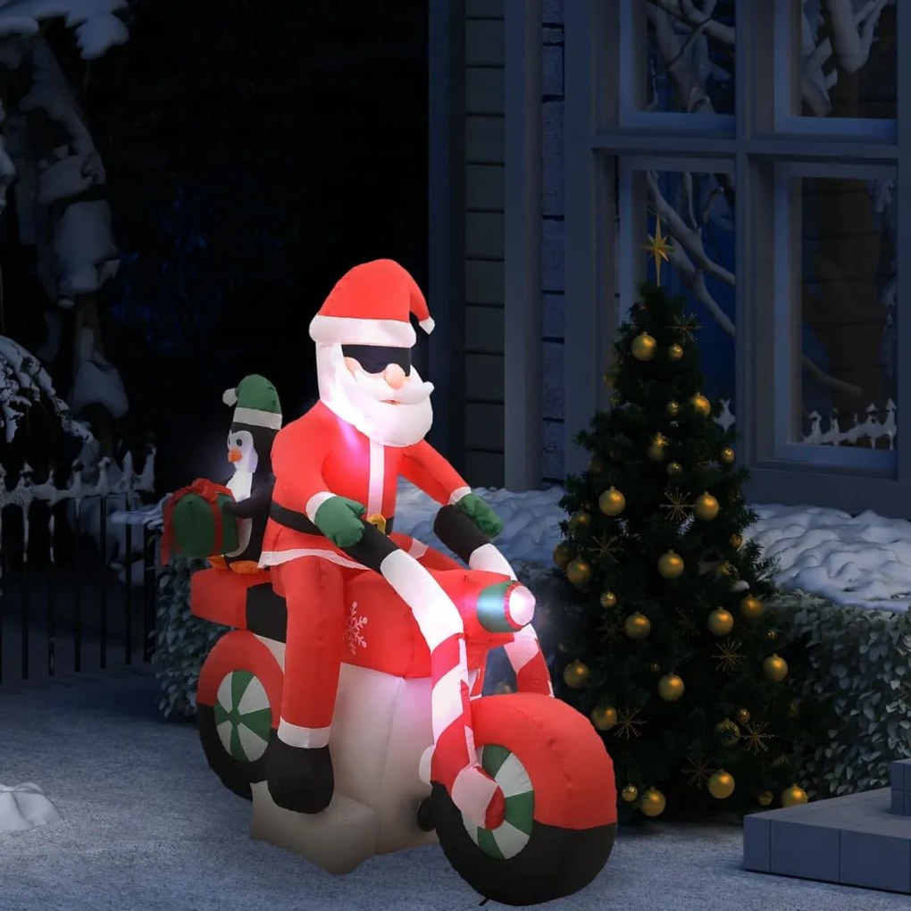 Babbo Natale Gonfiabile con LED per Decorazioni Natalizie, 160 cm / IP44 Moto