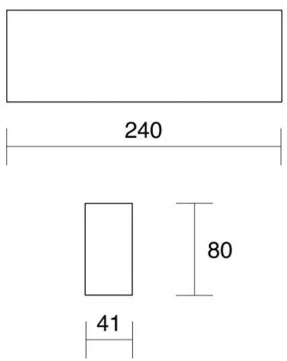 Applique e-sealed - isyluce mm 240x80x41 led 6w ip65 bianco / antracite