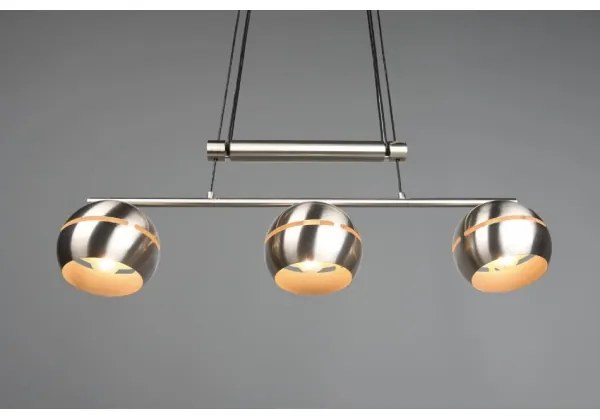 Trio - Lampadario a sospensione con filo FLETCHER 3xE14/40W/230V cromo opaco