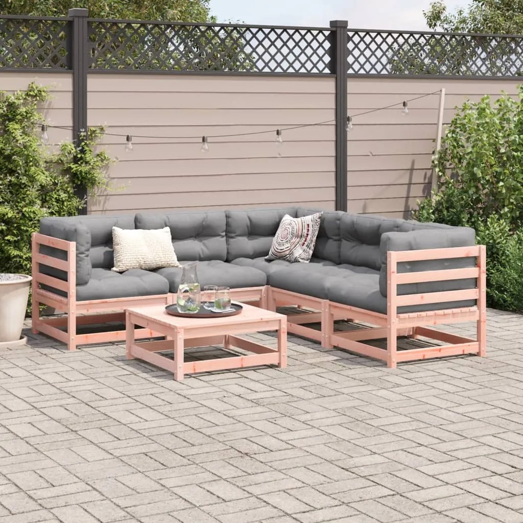 Set divani da giardino 6 pz in legno massello abete douglas