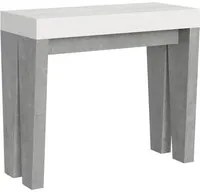 Consolle Allungabile 90-300x40x77 cm in Nobilitato Bianco e Grigio