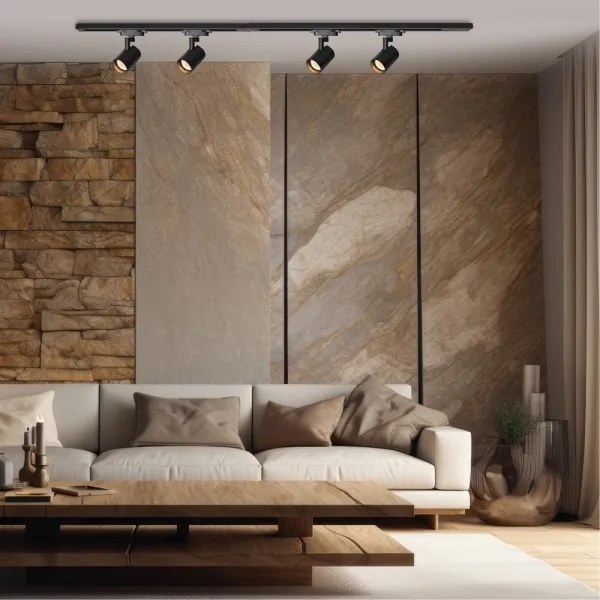 Faretto per sistema a binario VOLF 4xGU10/10W/230V nero