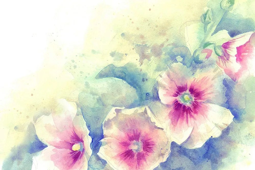 Carta da parati – Illustrazione floreale ad acquerello
