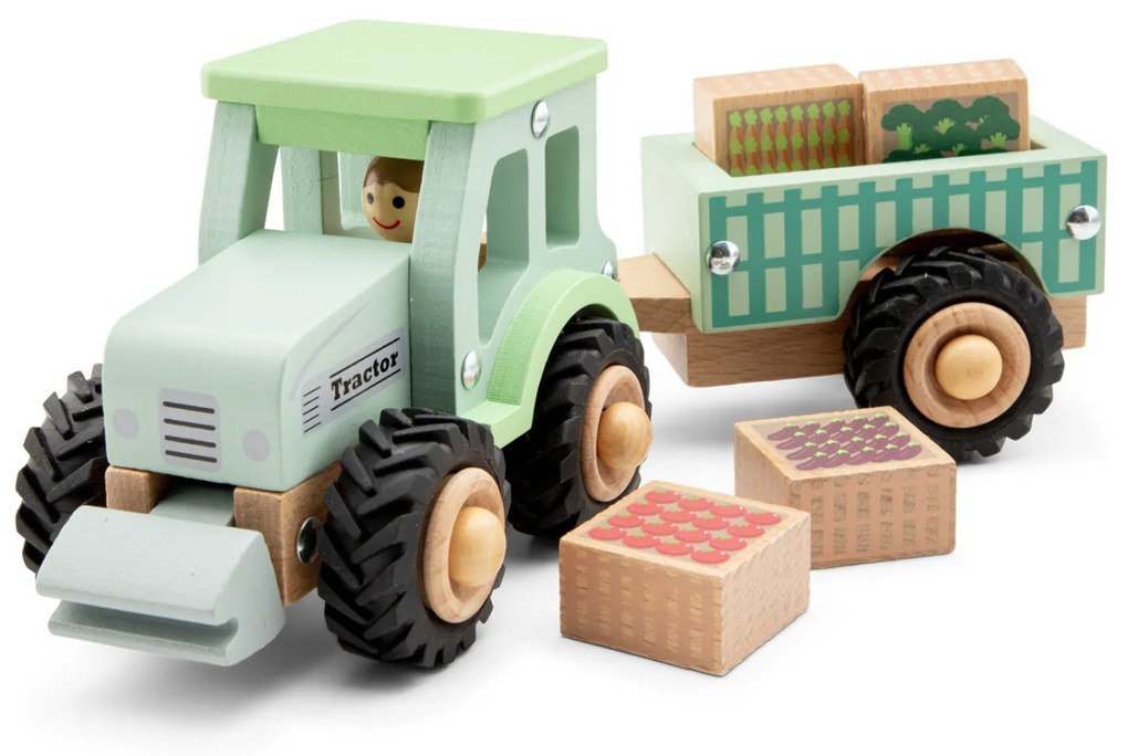 Trattore con rimorchio e carico