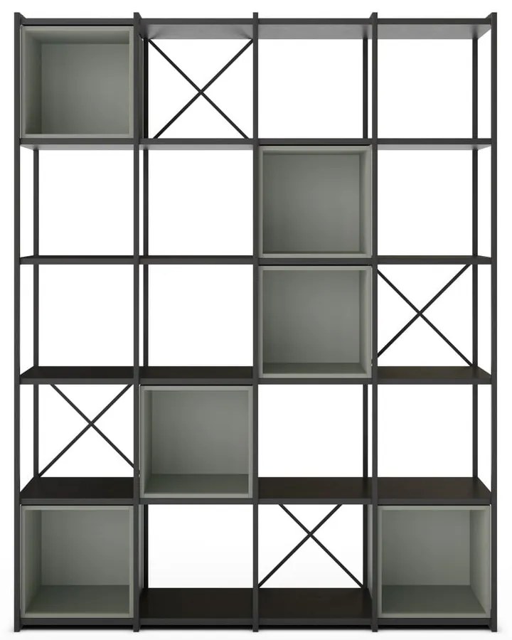 Libreria verde-nera 140x179 cm Anya - Marckeric