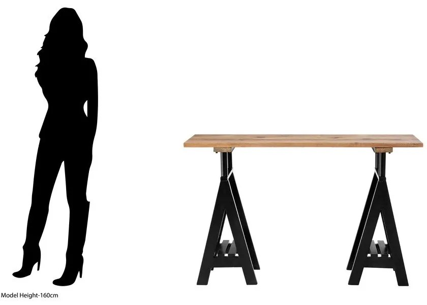 Consolle con piano in legno di pino di colore naturale 45x130 cm Hampstead - Premier Housewares