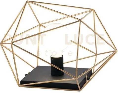 Lampada da tavolo abraxas nero e oro 1 luce attacco e27 40,5x29,5x2...