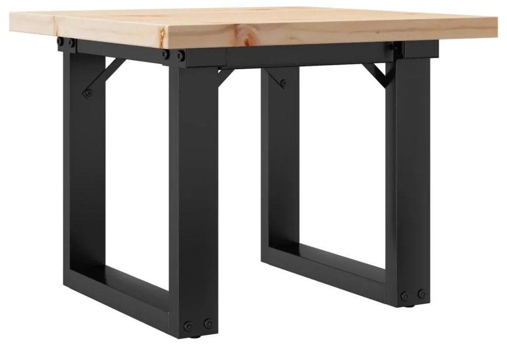 Tavolino salotto telaio a o 50x50x35,5cm massello pino e ghisa