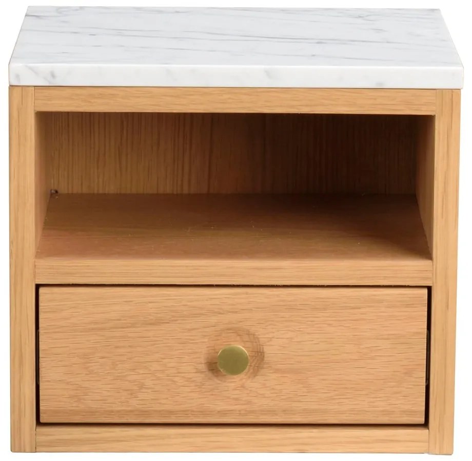 Comodino con piano in marmo di colore naturale Whitmore - Rowico