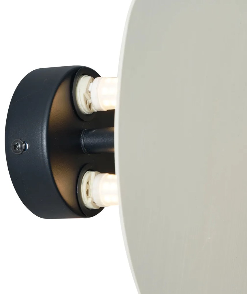 Lampada da parete di design beige organica 20 cm 2 luci - Pulley