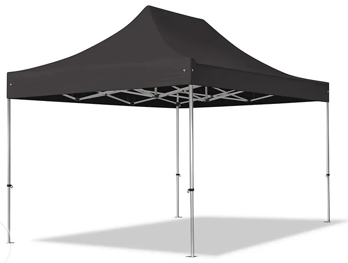 TOOLPORT 3x4,5m gazebo pieghevole PES con laterali (finestre panoramiche), PROFESSIONAL alluminio, nero - (600200)