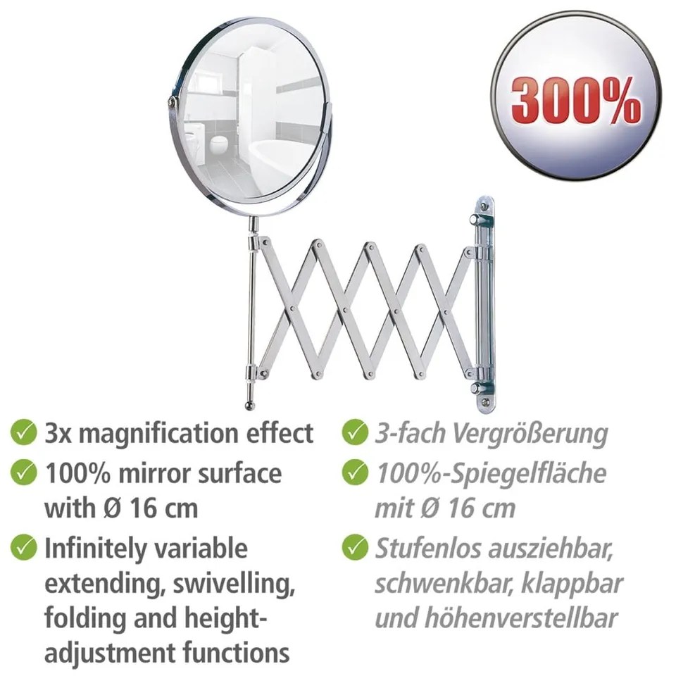 Specchio per make-up con ingrandimento (3x) ø 17 cm Exclusive – Wenko