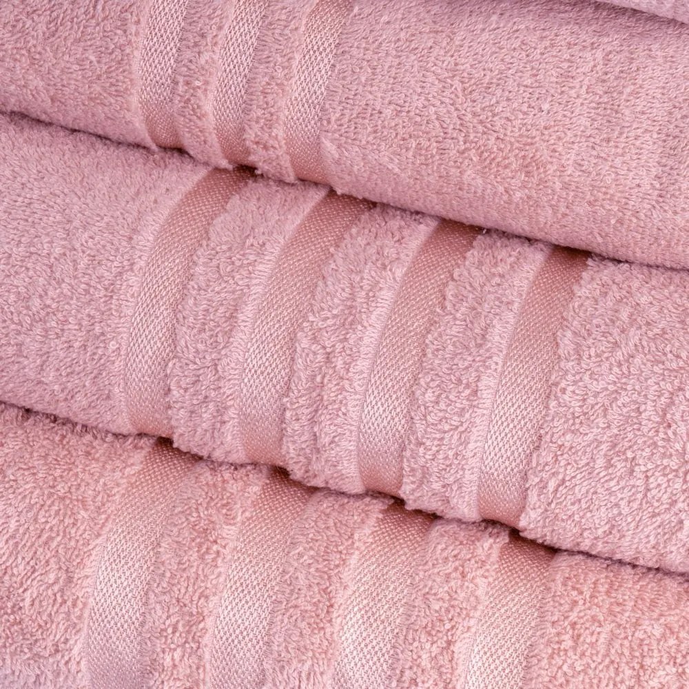 Asciugamano tipo terry rosa in cotone 50x100 cm Simple – Casa Selección