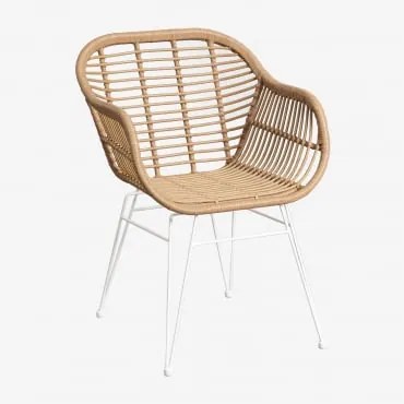 Sedia Da Giardino Zole In Vimini Sintetico Bianco - Sklum