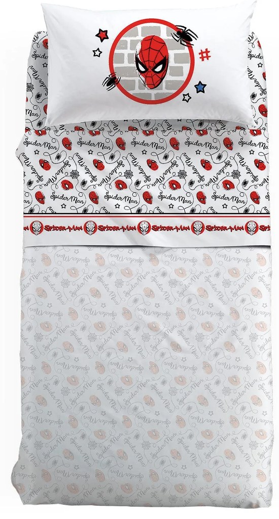 Completo Lenzuola in Cotone Spider-man Wall Singolo Marvel