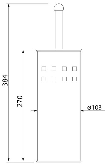 Aqualine - Scopino da terra SIMPLE LINE bianco/cromo lucido