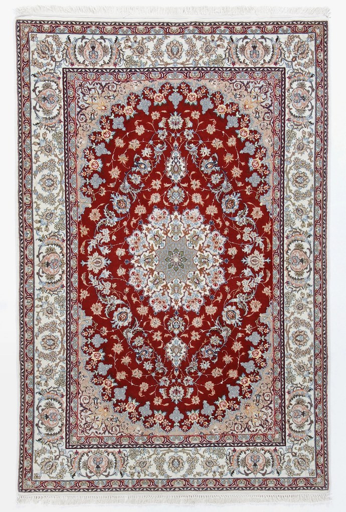 Isfahan Tappeto 170x110 (Iran) Annodato A Mano